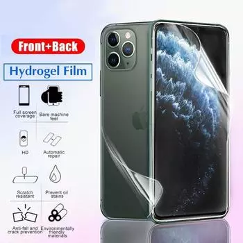 Для iPhone 16 15 14 13 12 11 Pro Max X XS XR 6 6S 7 8 Plus SE 2020 Передняя и задняя гидрогелевая защитная пленка для экрана iPhone 6/6s