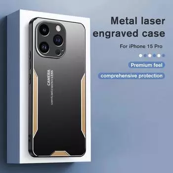 Для iPhone 15 14 13 12 11 X XS XR Pro Max plus Mini Чехол с металлической задней панелью, защитой камеры, противоударным бампером, чехлом для телефона For iPhone15 синий