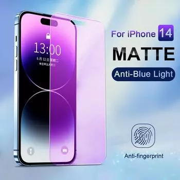 Для iPhone 16 15 14 13 12 mini 11 Pro Max X XS Max XR 8 7 6 6s Plus SE 2020 матовое закаленное стекло с защитой от синего излучения iPhone 13