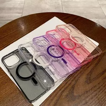 Для iPhone 15 14 13 12 Pro Max Samsung S24 S23 S22 Ultra чехол для Magsafe магнитный противоударный чехол из ТПУ для ПК, защитный чехол для телефона iPhone 15 Pro Max прозрачный