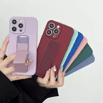 Для iPhone 15 14 13 Pro Max чехол ремешок на запястье магнитная подставка подставка силиконовый защитный чехол для iPhone 11 12 XS 7 8 поддержка For iPhone 14 чёрный