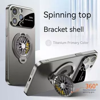 Для iPhone 15 14 13 Pro Max чехол новый вращающийся гироскопический кронштейн для снижения давления большое смотровое окно износостойкие защитные чехлы For iphone 15 Plus фиолетовый