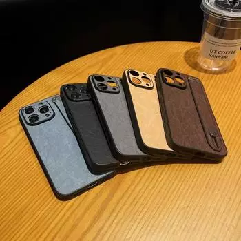 Для Iphone 15 14 13 Pro Max 12 11 Защита объектива Мягкий ТПУ Hybird Pu Обычный противоударный тонкий чехол с ручным ремешком iPhone 15 чёрный