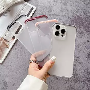 Для iPhone 16 Plus 15 14 Pro Max 13 12 чехол для телефона цветной матовый ударопрочный безрамный прозрачный простой мягкий чехол iPhone 15 чёрный