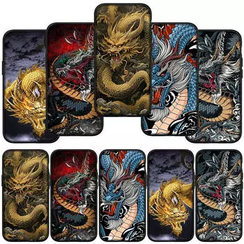 для iPhone 15 14 Xiaomi Redmi Note 13 12 11 Pro Max X 8 7 XR Samsung Galaxy A15 S24 S23 A05 Huawei OPPO A17 A16 A58 китайский чехол для телефона Loong Dragon for iPhone 11 олений