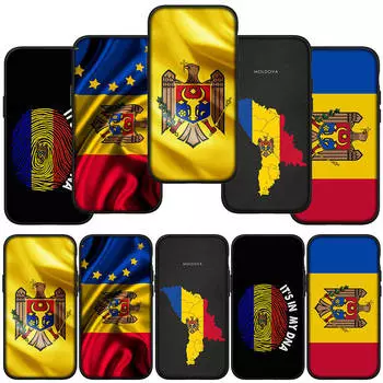 для iPhone 15 14 Xiaomi Redmi Note 13 12 11 Pro Max X 8 7 XR Samsung Galaxy A15 S24 S23 A05 Huawei OPPO A17 Карта Республика Молдова Флаг Телефон Чехол for OPPO A78 болюс