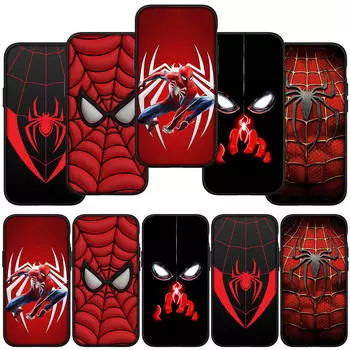 для iPhone 15 14 Xiaomi Redmi Note 13 12 11 Pro Max X 8 7 9 XR Samsung Galaxy A15S24 S23 Huawei OPPO A38 SpiderMan Spider Marvel Man Logo Phone Case