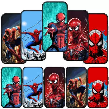 для iPhone 15 14 Xiaomi Redmi Note 13 12 11 Pro Max X 8 7 XR Samsung Galaxy A24 A15 S24 S23 Huawei OPPO A38 SpiderMan Red Marvel Spider Man Phone Case