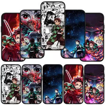 для iPhone 15 14 Xiaomi Redmi Note 13 12 11 Pro Max X 8 7 XR 9 Samsung Galaxy A24 A15 S24 S23 Huawei OPPO A38 Kamado Tanjirou Demon Slayer чехол для телефона