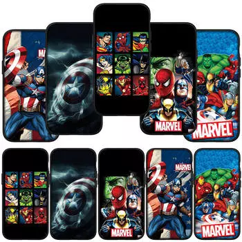 для iPhone 15 14 Xiaomi Redmi Note 13 12 11 Pro Max X 8 7 9 XR Samsung Galaxy A24 A15 S24 S23 Huawei OPPO A38 Marvel Captain America Shield чехол для телефона for Redmi Note 8T экрю