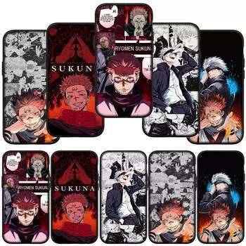 для iPhone 15 14 Xiaomi Redmi Note 13 12 11 Pro Max X 8 7 9 XR Samsung Galaxy A15 S24 S23 Huawei OPPO A38 Jujutsu Gojo Satoru Kaisen Sukuna чехол для телефона for Redmi 9T олений