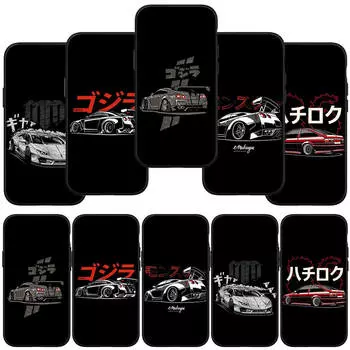 для iPhone 15 14 Xiaomi Redmi Note 13 12 11 Pro Max X 8 7 XR Samsung Galaxy A34 A15 S24 S23 Huawei OPPO A54 AE86 Supercar Car Initial D Phone Case for Samsung Galaxy S7 олений