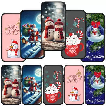 для iPhone 15 14 Xiaomi Redmi Note 13 12 11 Pro Max X 8 XR Samsung Galaxy A15 S24 S23 Huawei OPPO A38 Snow Merry Christmas Deer Gift Santa Claus Case