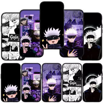 для iPhone 15 14 Xiaomi Redmi Note 13 12 11 Pro Max X 8 7 XR Samsung Galaxy A15 S24 S23 Huawei OPPO A38 Jujutsu Gojo Satoru Kaisen чехол для телефона с рисунком for Xiaomi Poco C55 аэро