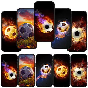 для iPhone 15 14 Xiaomi Redmi Note 13 12 11 Pro Max X 8 7 XR Samsung Galaxy A24 A15 A05 S24 S23 Huawei OPPO A38 футбольный футбол спортивный чехол для телефона NO10 for Samsung Galaxy A73 ceil