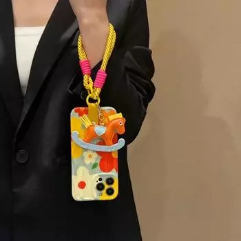 Для iPhone 15 14pro Max Apple Phone Case 13 12 милый сотовый телефон Charm Lanyard полный пакет анти-падение девушка телефон защитный чехол iPhone15pro max