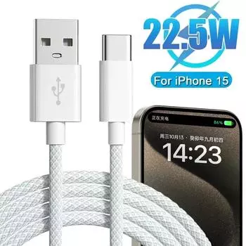 Для iPhone 15/15 Pro/15 Pro Max/15 Plus Carplay кабель USB C мобильный телефон быстрая зарядка шнур нейлоновые плетеные кабели для Xiaomi 1m