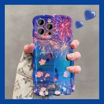 Для iPhone 15 Pro Max 14 Plus масляная живопись великолепный фейерверк чехол для телефона для iPhone 12 13 14 Pro Max 12pro мягкий IMD ударопрочный бампер волнистая рамка чехол for iphone 11 оранжевый