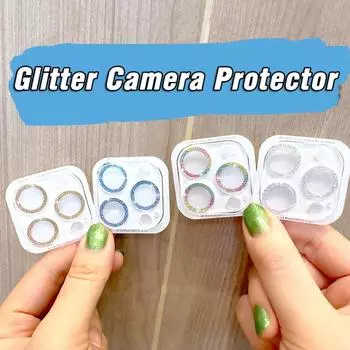 Для iPhone 15 Pro Max / 15 Plus Bling Защитное кольцо для объектива камеры из закаленного стекла 15 чёрный