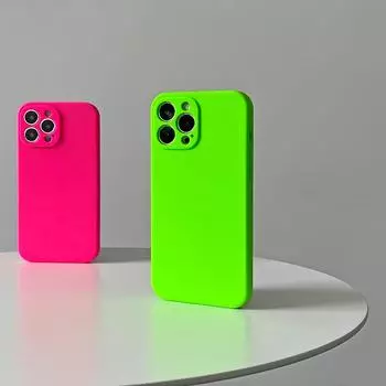 Для iPhone 15 Pro Max чехол Neon Liquid Silicone 14 13 XR 7 8 Plus Xs Max X Fluorescence Cover для iPhone 12 11 13 Pro Max Fundas For iPhone 7 - 8