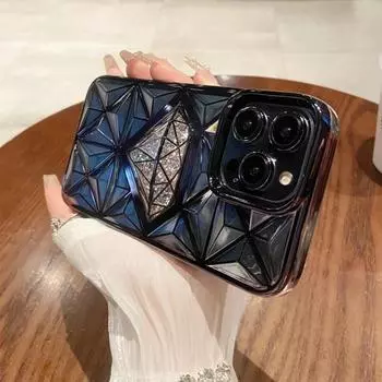 Для iPhone 15 Pro Max Роскошный чехол с покрытием Flash Diamond для телефона iPhone 11 12 13 14 15 Мягкий прозрачный защитный чехол iPhone 11 чёрный