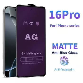 Для iPhone 16 15 14 13 12 11 mini Pro Max X XR XS XS Max SE 2020 6 6s 7 8 Plus Полное покрытие Матовое закаленное стекло с защитой от синего света iPhone 6/6s