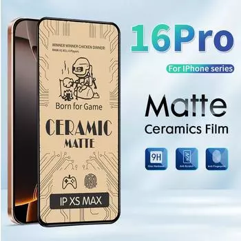Для iPhone 16 15 14 13 12 mini 11 Pro Max X XS Max XR 8 7 6 6s Plus SE 2020 матовая мягкая керамическая защитная пленка для экрана iPhone 13 чёрный