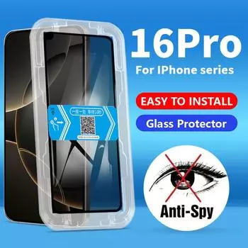 Для iPhone 16 15 14 13 12 11 Pro max X XR XS Easy Install Kit полное покрытие Privacy закаленное защитное стекло экрана iPhone 11