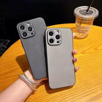 Для iPhone 16 15 14 13 12 Pro Max 11 кожаный TPU Hybird Pu противоударный тонкий защитный чехол для объектива iPhone 15 синий