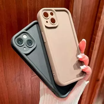 Для iPhone 16 15 14 13 12 11 Pro Max XS Max XR X SE 8 7 мягкий силиконовый защитный чехол для объектива в карамельном цвете iPhone 16 Plus красный