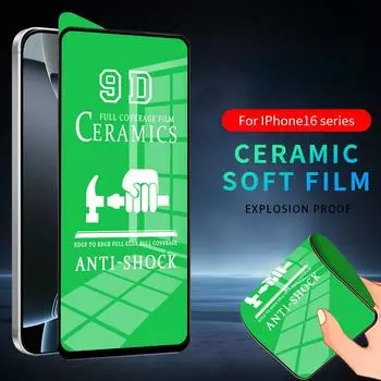 Для iPhone 16 15 14 13 12 mini 11 Pro XS MAX X XR 6 6s 7 8 Plus SE 2020 полное покрытие мягкая керамическая пленка защитная пленка для экрана iPhone 13