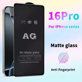 Для iPhone 16 15 14 13 12 mini 11 Pro Max X XS Max XR 8 7 6 6s Plus SE 2020 матовое полное покрытие закаленное стекло защитное стекло iPhone 13 чёрный