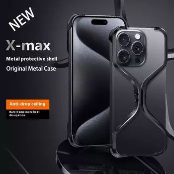 Для iPhone 16 15 14 13 Pro Max чехол без рамок из металлического алюминиевого сплава рассеивание тепла и поглощение ударов защитный чехол For iphone16 Pro Max