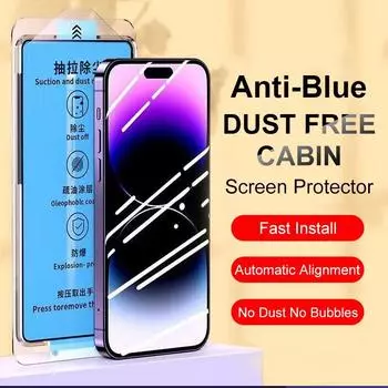 Для iPhone 16 15 14 Plus 13 12 11 Pro X Xs Max XR закаленное защитное стекло для экрана с полным покрытием против синего излучения, простая установка, аксессуары для инструментов iPhone X