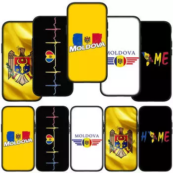 для iPhone 16 15 X XR Samsung Galaxy S24 S23 A16 A06 14C Xiaomi Redmi Note 13 12 11 Pro Max 9 14 Plus Huawei OPPO Печать Молдовы Карта Флаг Чехол для телефона for Xiaomi Poco F6 олений