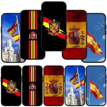 для iPhone 16 15 X XR Samsung Galaxy S24 S23 A16 A06 14C A15 Xiaomi Redmi Note 13 12 11 Pro Max 9 14 Plus Huawei OPPO Обои Испания Флаг Чехол для телефона for iPhone 16 Plus экрю