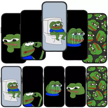 для iPhone 16 15 X XR Samsung Galaxy S24 S23 A16 A06 14C A15 Xiaomi Redmi Note 13 12 11 Pro Max 9 14 Plus Huawei OPPO Sad Frog Pepe забавный чехол для телефона for Samsung Galaxy S21 Plus болюс