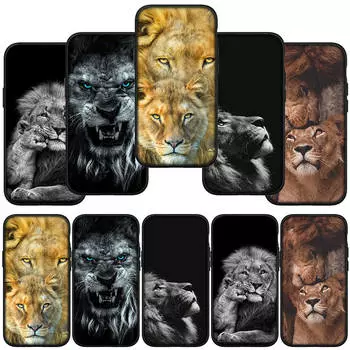 для iPhone 16 15 X XR Samsung Galaxy S24 S23 A16 A06 A06 14C Xiaomi Redmi Note 13 12 11 Pro Max 9 14 Plus Huawei OPPO Wallpaper Africa Lion Phone Case for Huawei P30 аэро