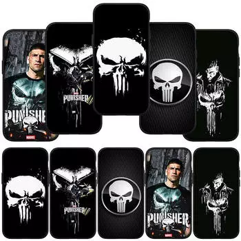 для iPhone 16 15 X XR Samsung Galaxy S24 S23 Plus Xiaomi Redmi Note 13 12 11 Pro Max 9 10 14 OPPO Huawei Чехол Marvel Punishers Skull Phone Case for Redmi Note 10S ceil
