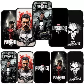 для iPhone 16 15 X XR Samsung Galaxy S24 S23 Plus Xiaomi Redmi Note 13 12 11 Pro Max 9 10 14 S22 13COPPO Huawei Cover Чехол для телефона Marvel Punishers for iPhone 8 Plus аэро