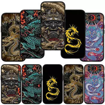 для iPhone 16 15 X XR Samsung Galaxy S24 S23 Plus Xiaomi Redmi Note 13 12 11 Pro Max 9 10 14 12C 10C OPPO Huawei чехол черный дракон крутой чехол для телефона for Samsung Galaxy A50 аэро