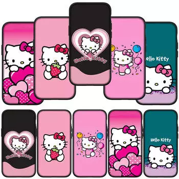 для iPhone 16 15 Xiaomi Redmi Note 13 12 11 Pro Max X 9 14 XR Samsung Galaxy A16 S24 S23 Plus 14C A06 S20 FE Huawei OPPO Hello Kitty Роскошный чехол для телефона for Huawei Y9 Prime 2019 болюс