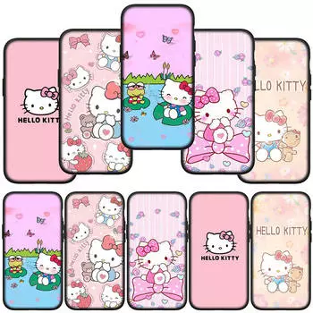 для iPhone 16 15 Xiaomi Redmi Note 13 12 11 Pro Max X 9 14 XR Samsung Galaxy A15 S24 S23 S20 FE Plus A05 14C Huawei OPPO Lovely Hello Kitty чехол для телефона for iPhone 13 олений