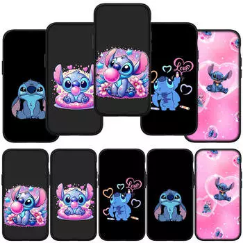 для iPhone 16 15 Xiaomi Redmi Note 13 12 11 Pro Max X 9 14 Plus XR Samsung Galaxy S24 S23 Huawei OPPO Розовый Лило Стич черный мультяшный синий чехол для телефона for Samsung Galaxy A54 5G аэро