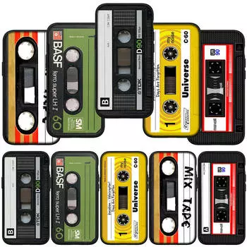 для iPhone 16 15 Xiaomi Redmi Note 13 12 11 Pro Max X 9 14 Plus XR Samsung Galaxy A15 S24 S23 Huawei OPPO Ретро-кассета Винтажный чехол для телефона for Samsung Galaxy A23 ceil