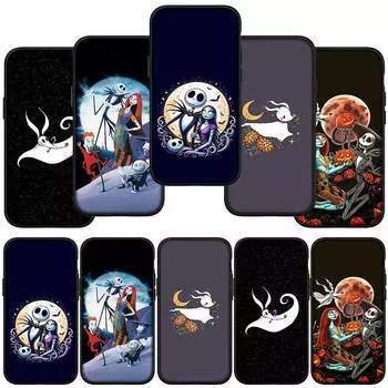 для iPhone 16 15 Xiaomi Redmi Note 13 12 11 Pro Max X 9 14 XR Samsung Galaxy A16 S24 S23 Plus A06Huawei OPPO Джек Скеллингтон Рождественский чехол для телефона for iPhone 13 Mini болюс