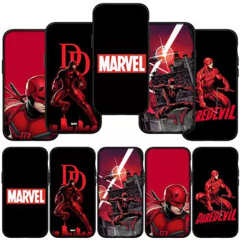 для iPhone 16 15 Xiaomi Redmi Note 13 12 11 Pro Max X 9 14 XR Samsung Galaxy A16 S24 S23 Plus Huawei OPPO Daredevil Marvel Comics чехол для телефона Superhero for iPhone 15 Pro Max аэро