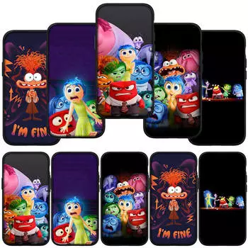 для iPhone 16 15 Xiaomi Redmi Note 13 12 11 Pro Max X 9 14 XR Samsung Galaxy A16 S24 S23 Plus A06 Huawei OPPO Anxiety Joy Cute Inside Out Phone Case for iPhone 12 болюс