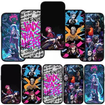 для iPhone 16 15 Xiaomi Redmi Note 13 12 11 Pro Max X 9 14 Plus XR Samsung Galaxy A15 S24 S23 Huawei OPPO чехол Arcanes аниме Jinx Vi Jayce чехол для телефона for Samsung Galaxy A20S аэро
