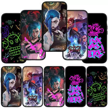 для iPhone 16 15 Xiaomi Redmi Note 13 12 11 Pro Max X 9 14 Plus XR Samsung Galaxy S24 S23 Huawei OPPO чехол комиксы арканы мультфильм Jinx Vi чехол для телефона for iPhone 16 Plus аэро